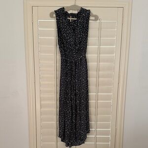 Free People Navy Floral Sleeveless Maxi Dress
